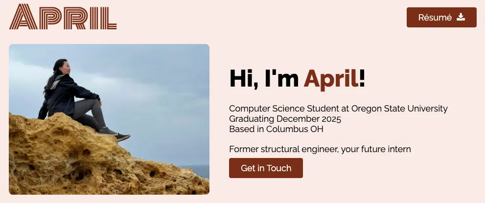 Personal website preview